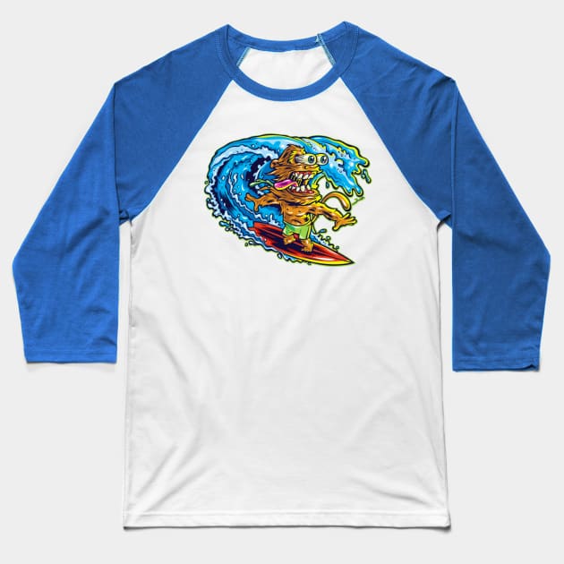 Surf Monkey Baseball T-Shirt by renatodsc
